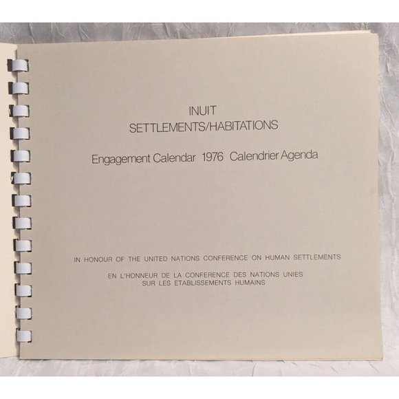 1976 Inuit Calendar Planner Settlements Habitations Artist Engagement Canada Vtg - Picture 4 of 14